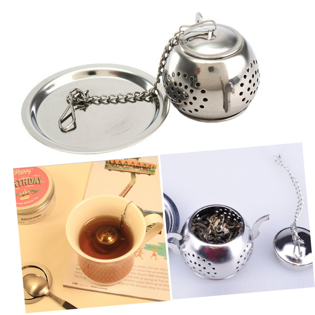 Ciieeo Tea Infuser for Tea Drinkers Small Tea Infuser Extended Chain Hook Easy to Cle