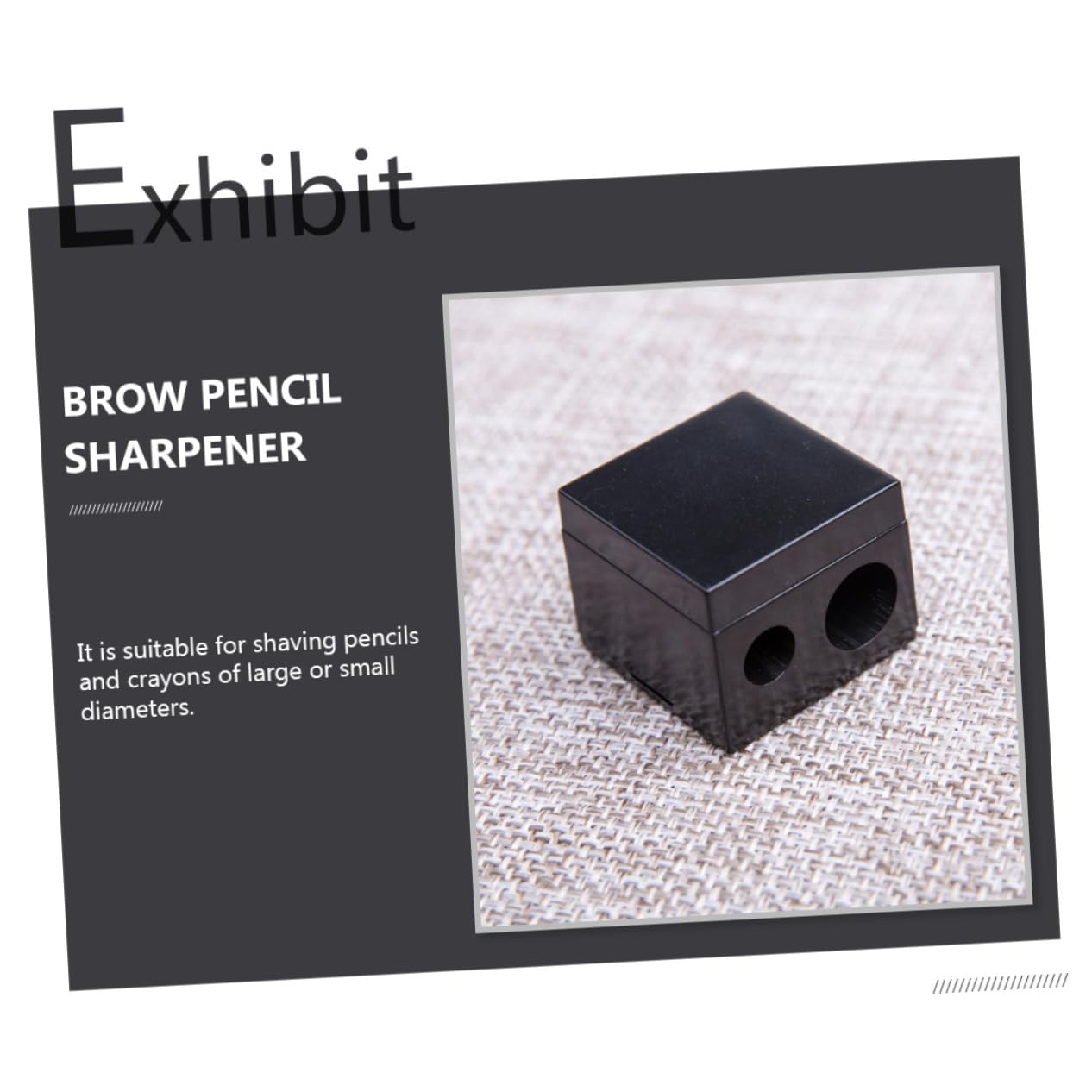 TOVINANNA 2sets Brow Pencil Sharpener Eyeliner Sharpener Makeup Supplies Double Hole Sharpening Tool for School Office 6pcs*2