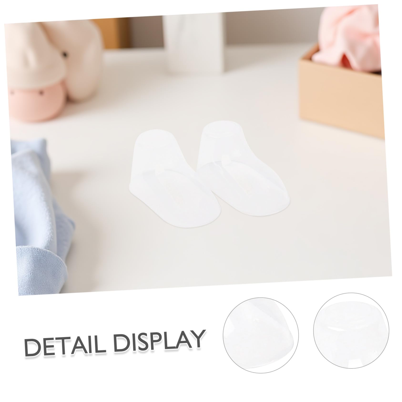 Transparenter Fuß Schuhspanner aus Robustem Pvc 10cm Schuhhalter für Kleinkinderschuhe und Socken Präsentationsständer für Babysocken und Schuhformpflege
