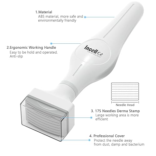 Miniatura 2 de Derma Stamp, INCELLICE 175 Titanium Microneedle Stamp para cara, sello de rodillo Derma para uso doméstico