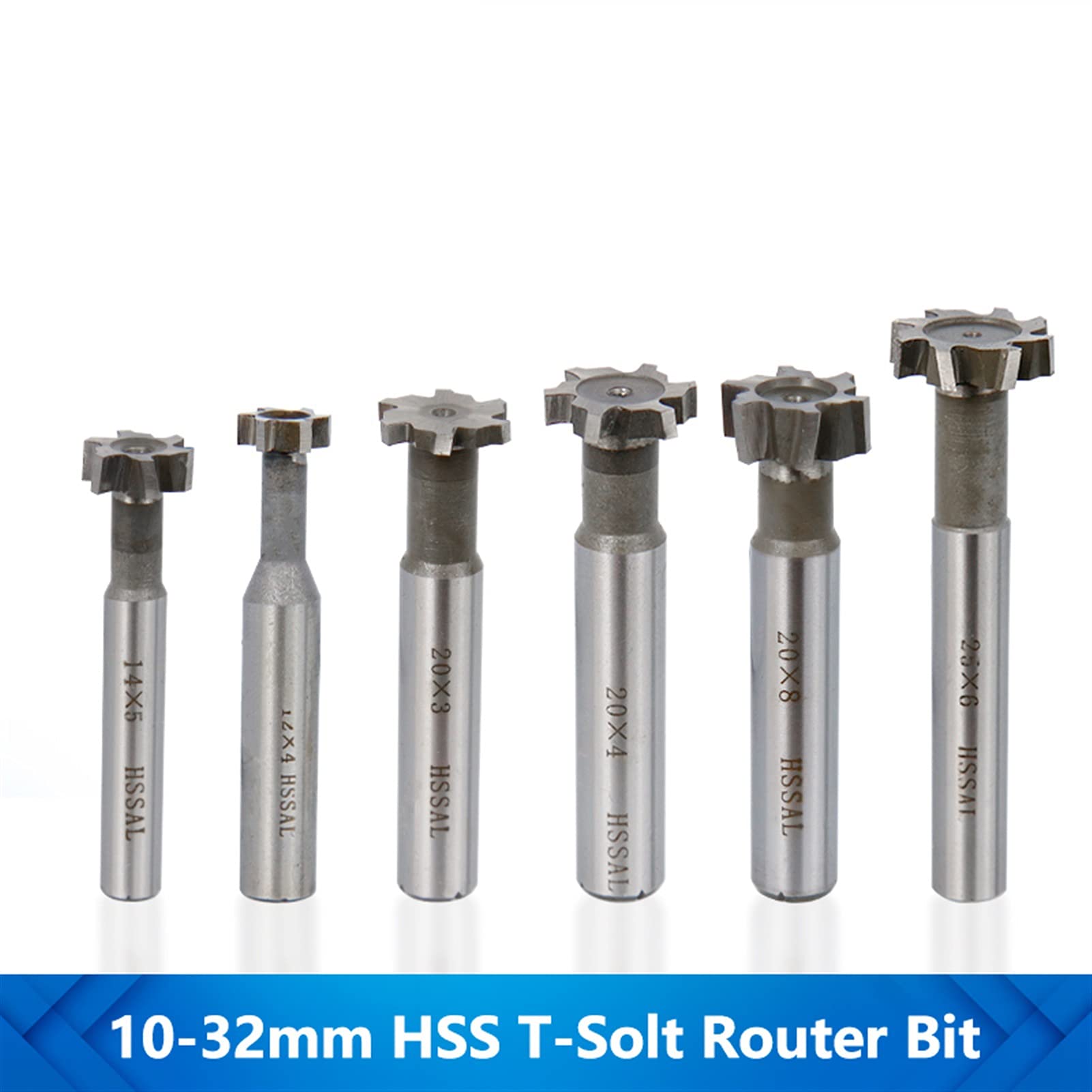 SUOFEILAIMU-PHONE CASE Metal T-Slot Router Bit 10-32mm Straight Shank Milling Cutters for Metalworking Keyway Tool Carbide End Mills (Cutting Edge Length : 16x8x10x65mm)