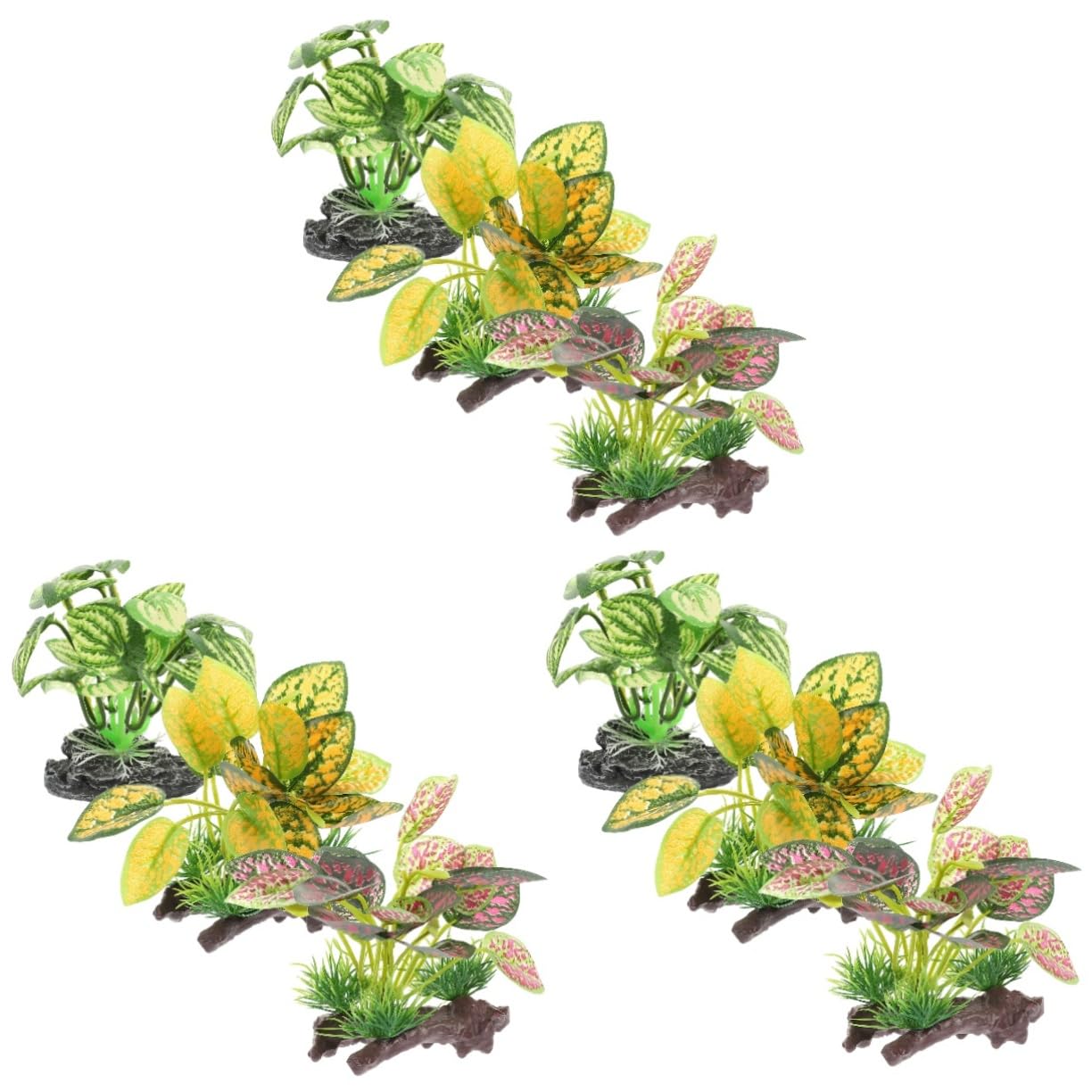 MAGICLULU 3 Set Piante Acquatiche Artificiali Per Decorazione Piante Fake Realistiche Per Facili Da Installare E Leggere Per Paesaggio Tuo 3 Pezzi * 3