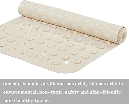 Miniatura 5 de YANZIFLY Alfombra de bañera para ducha Alfombrilla de baño de silicona suave antideslizante con ventosas para baño para baño familiar extra grande