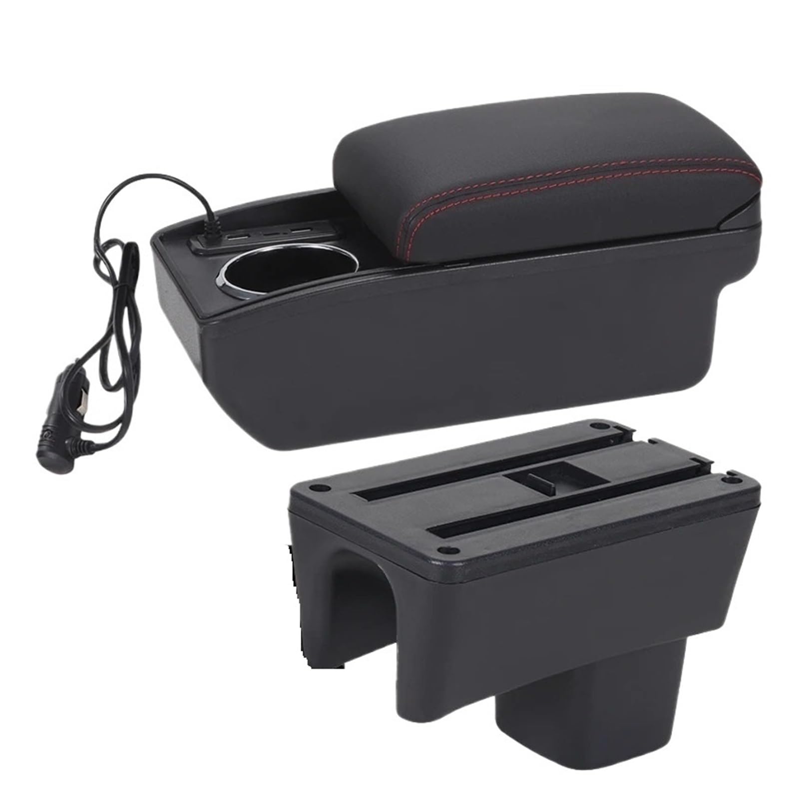 For Suzuki For Swift 2005-2024 Car Armrest Storage Box Dedicated Retrofit Interior Accessories Car Centre Console Armrest Box(A1 Fast charging)