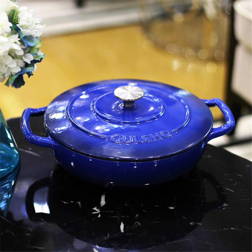 Cacerola/Cocotte de Hierro Fundido, Cacerola Baja De Hierro Fundido, Cocotte con Tapa, Redonda, Ø 26 Cm, 3,3 L, para Todas Las Fuentes De Calor, Incl. Inducción