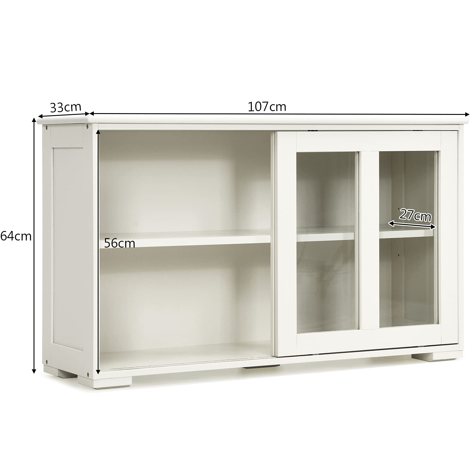 Storage Console Table Giantex Sideboard Buffet Cabinet With Glass Doors 