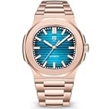 Pagani Design Automatic Watch for Men&comma; Rose Gold 40mm Stainless Steel Minimalist Analog Gift Wristwatch with Synthetic Sapphire Dial Glass&comma;100m Waterproof