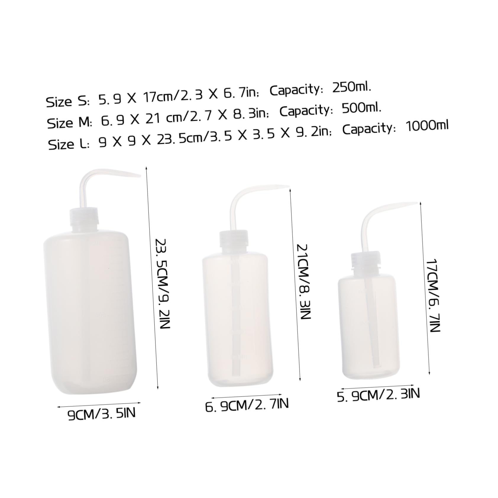 iplusmile 12piezas Botellas De Riego De Boquilla Curvada y Escala para Jardinería y Cuidado De Plantas