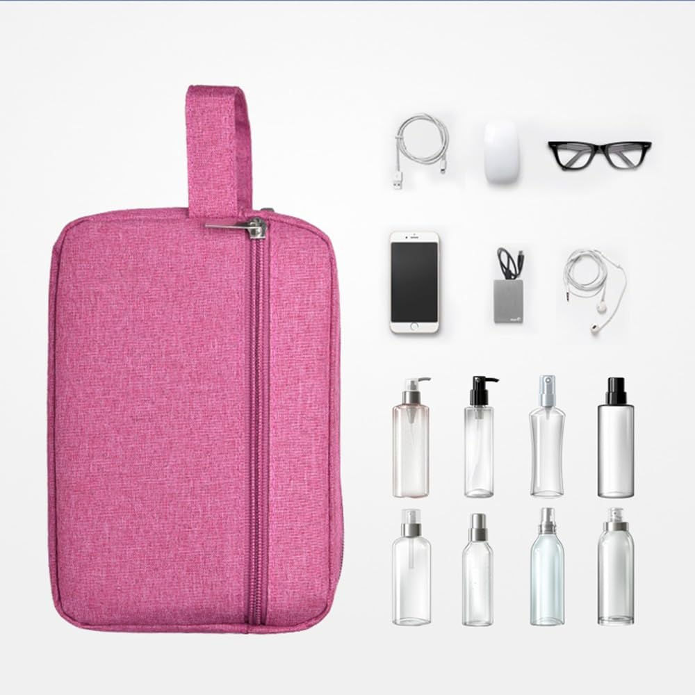 Borsa da Toilette di Grande capacità, Portatile, per Uomo, Donna, con Articoli da Toilette Essenziali, Impermeabile, a Mano.