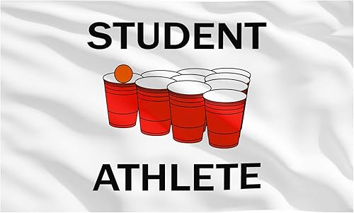 Tatuo Bandera de estudiante atleta universitario de 3 x 5 pies para dormitorio, divertido tapiz para interiores y exteriores con ojales para colgar