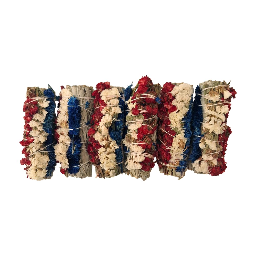 Smudge Stick, Triflower Sinuata Sage 4", Pack of 6