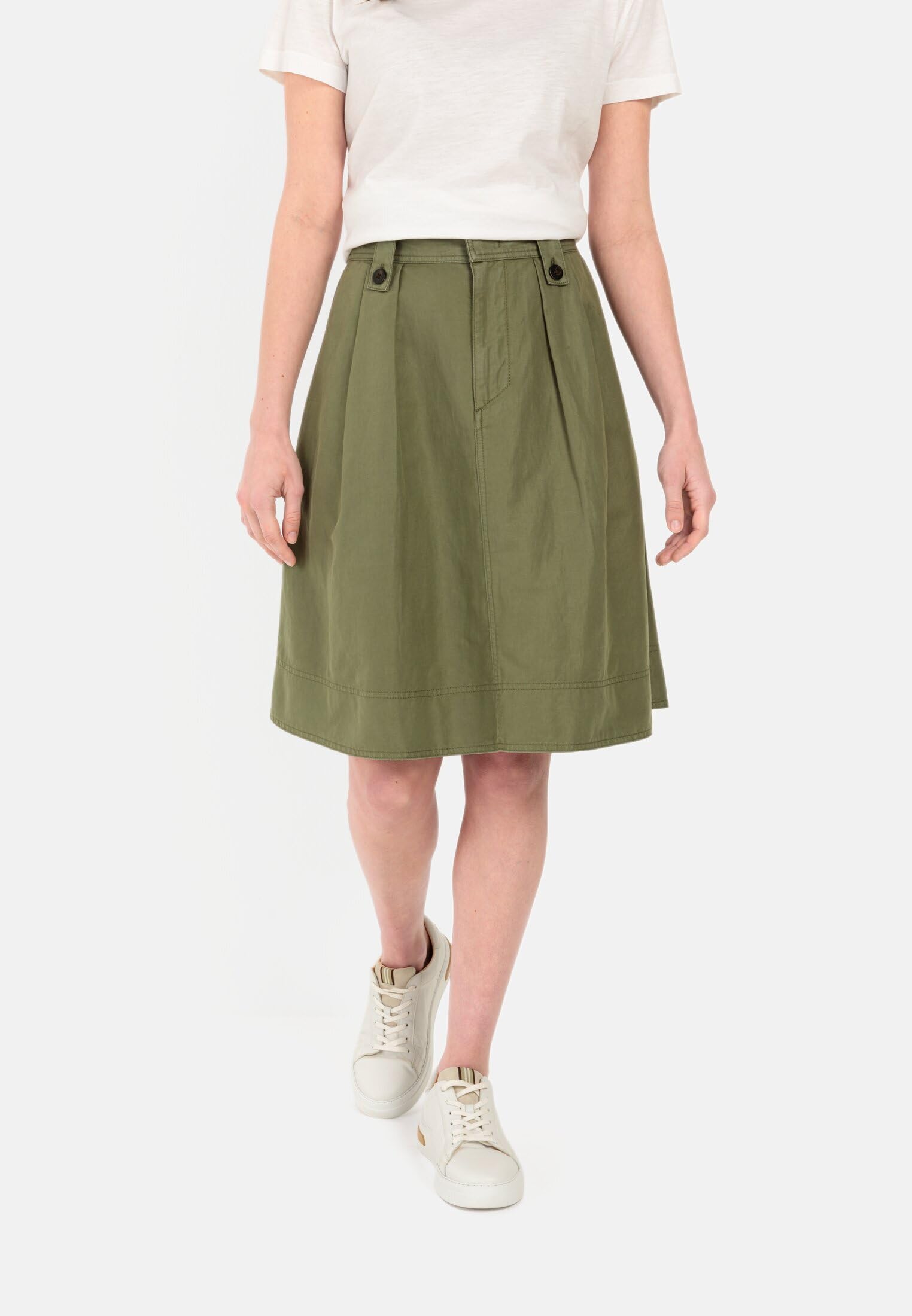 camel active Damen Rock aus leichtem Baumwoll-Leinen Mix