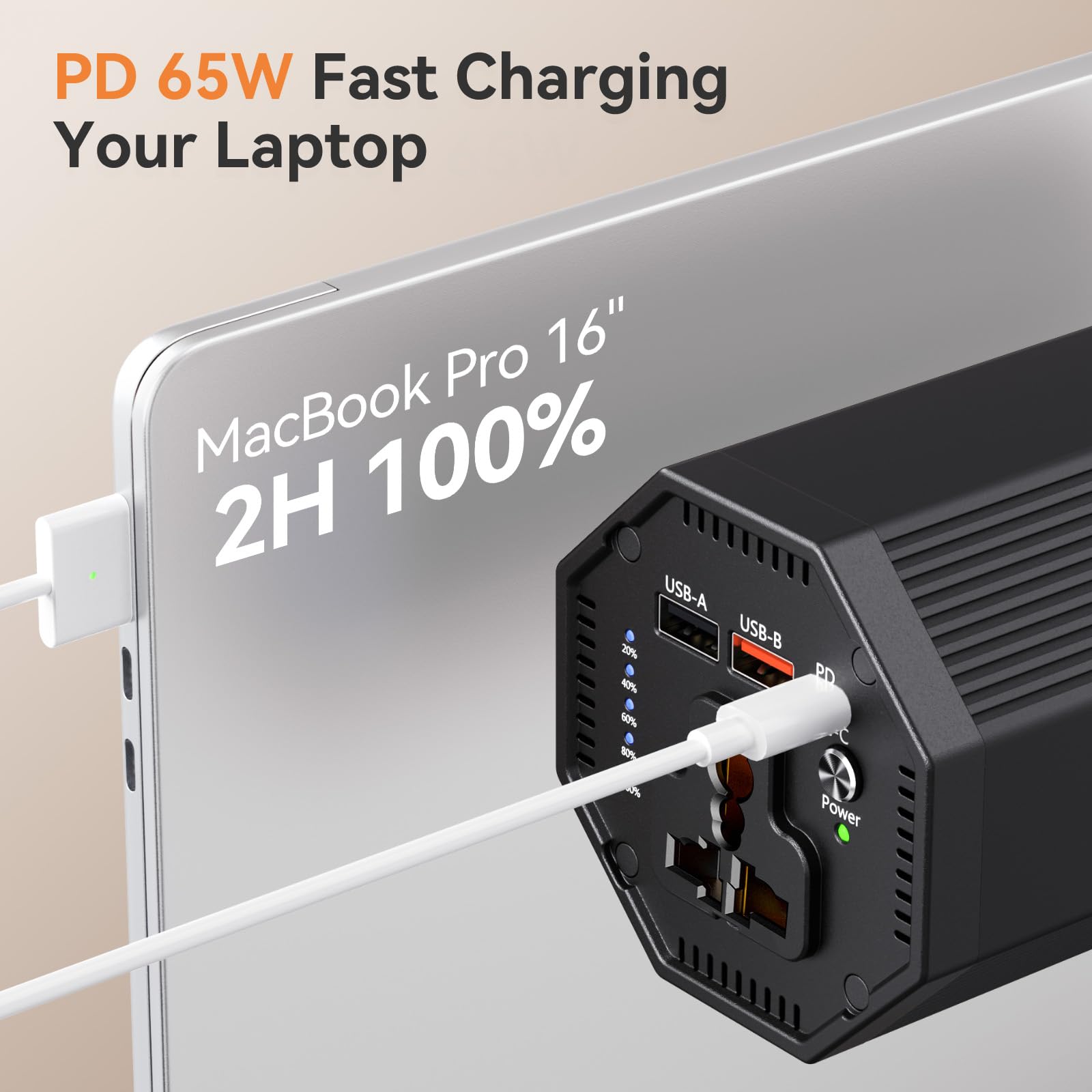 Powerbank, 312000 mAh powerstation, externe accu met 120 W AC-stopcontact, draagbare oplader met USB-aansluiting, universele reisoplader voor laptop, MacBook Pro, notebook, gopro, tablet, mobiele