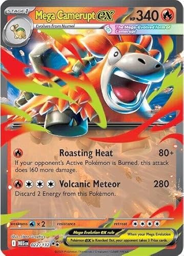 Pokemon - Mega Camerupt ex - 022/132 - ME01: Mega Evolution (MEG) - Double Rare - Single Card
