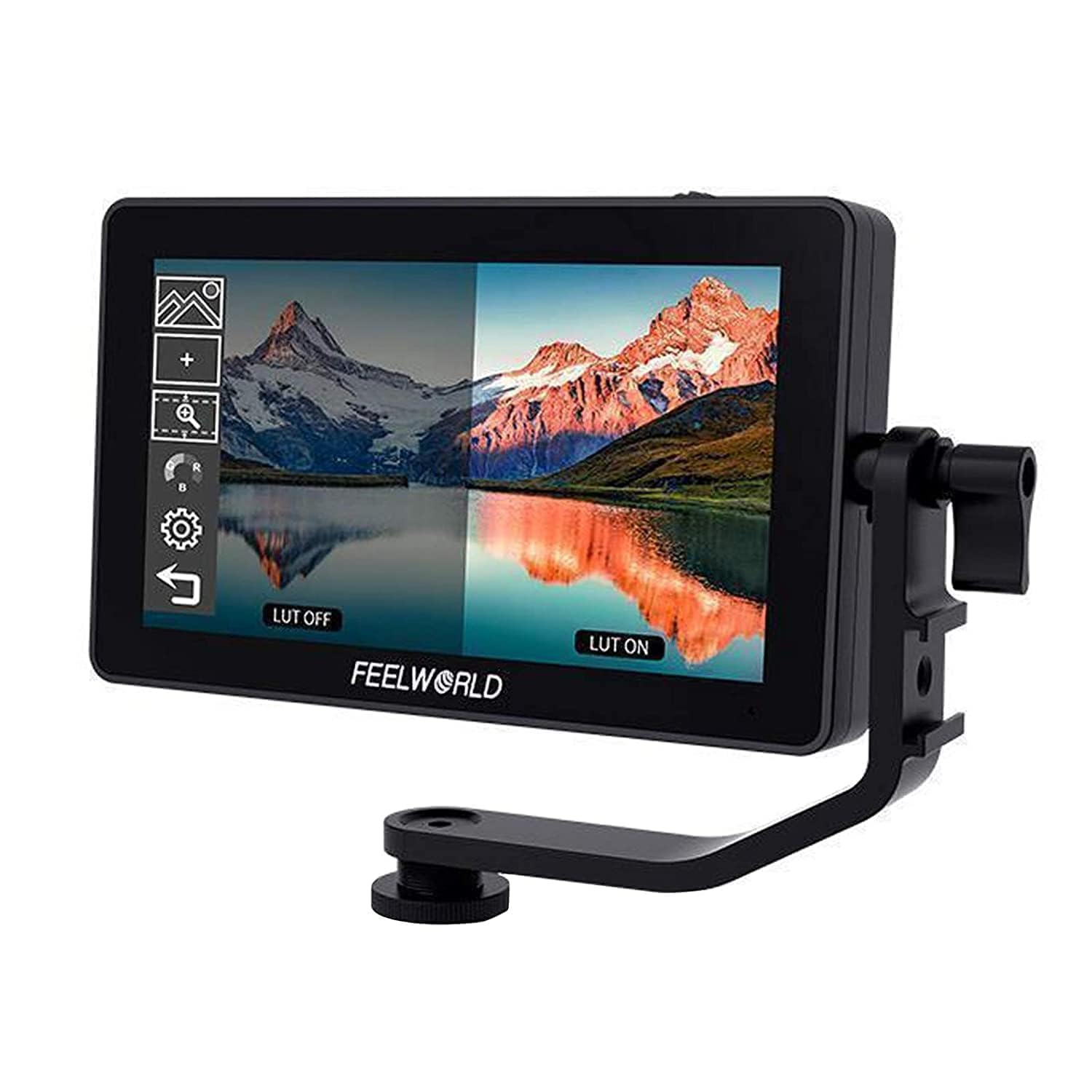 FEELWORLD F6 Plus 5.5 Inch On-Camera Field Monitor Kit 3D LUT Video Assist with Sunshade Tilt Arm Support 4K HD Input & Output 1920 * 1080 Pixels HD IPS Touchscreen for Canon Sony Nikon DSLR Camera