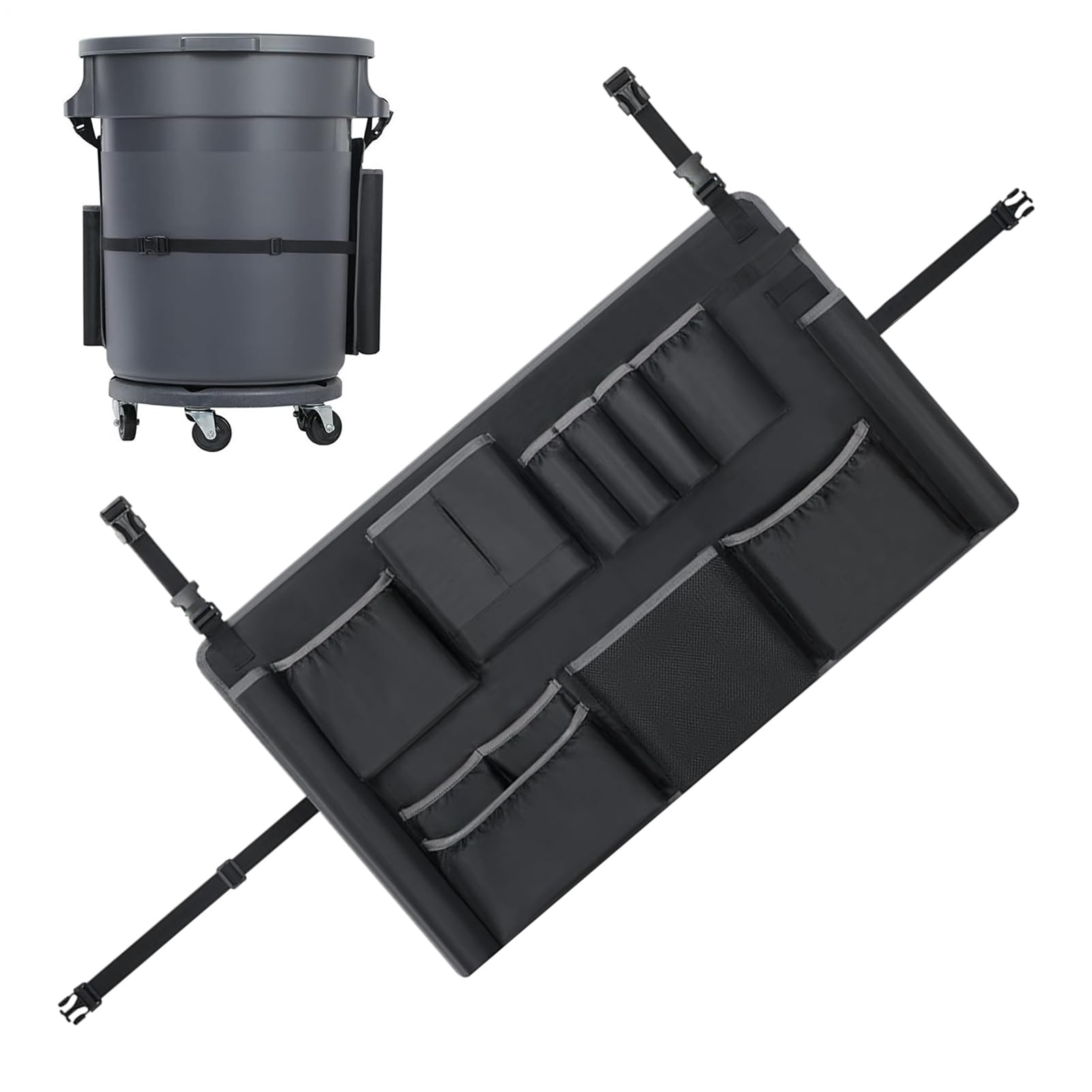 Sac de nettoyage multipoches pour poubelle commerciale, organisateur de tri robuste