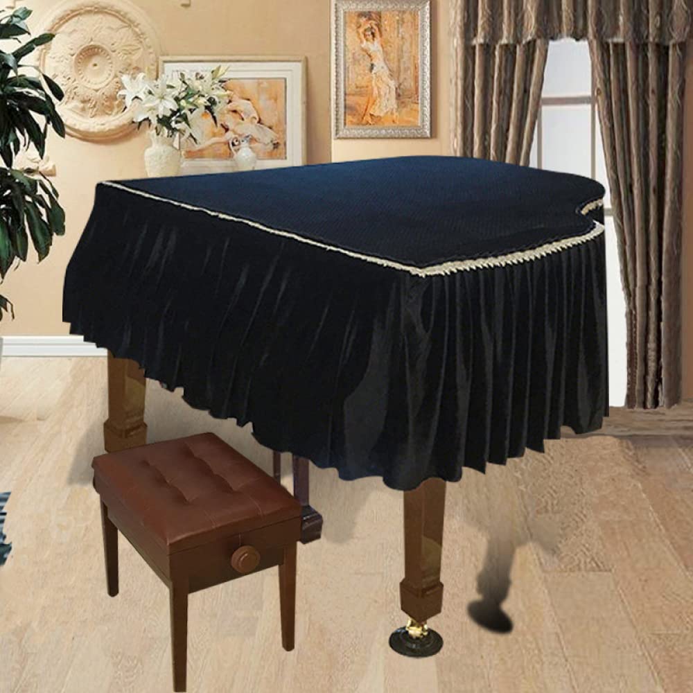 LekLai Copertura per Pianoforte Copertura per Pianoforte a Coda Panno per Pianoforte Antipolvere Mezza Copertura Copertura per Pianoforte Di Lusso Leggero Copertura in Tessuto per Pianoforte Semplic