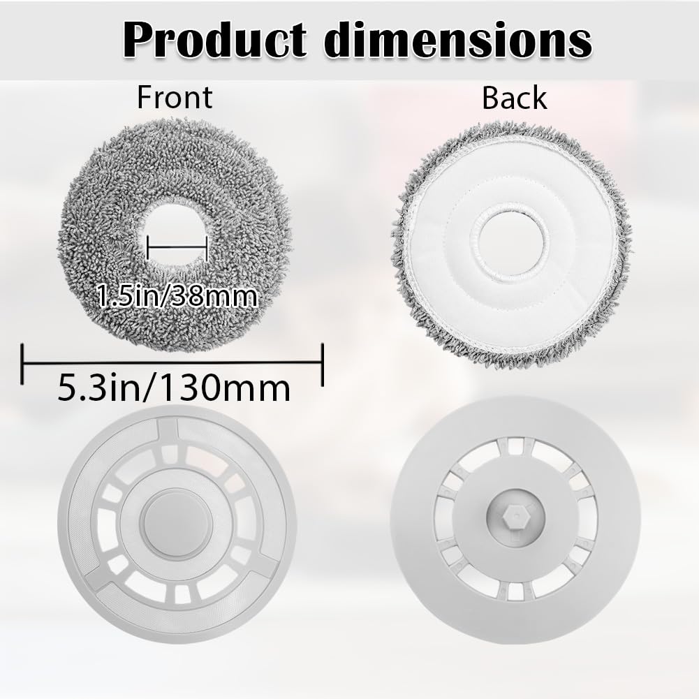 Panni Ricambio Per Aspirapolvere Robot Dreame - Set Di 2 In Microfibra, Lavabili, Per L10 Ultra, L10S, X20 Pro - Foto 3