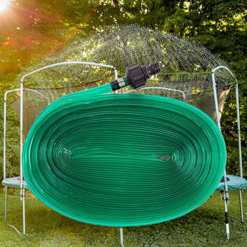 KZERZLEI Trampoline Sprinkler - Kids Outdoor Water Fun Trampoline Toys and Accessories, Sprinkler for Kids, Yard Sprinklers (59FT)
