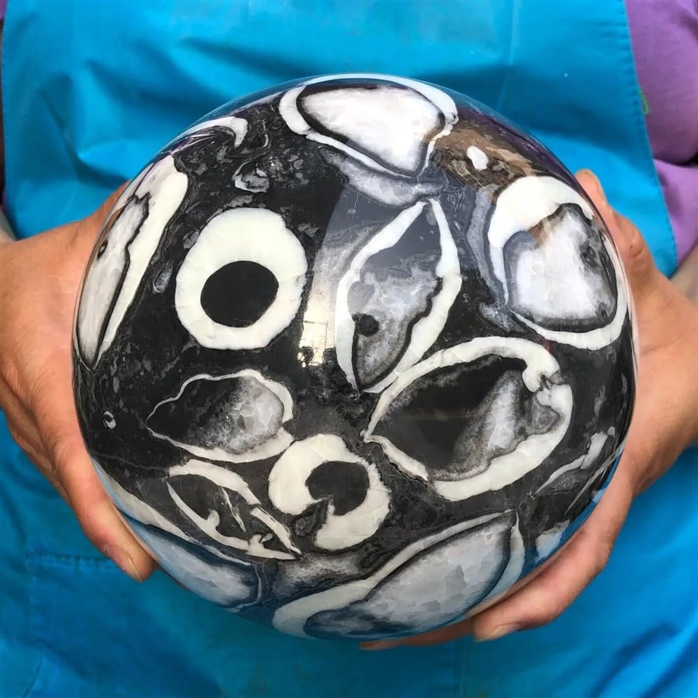 FOPURE Beautiful Shell Thousand Eye Stone Jasper Quartz Crystal Ball Sphere Ornaments (Size : 300-350g)