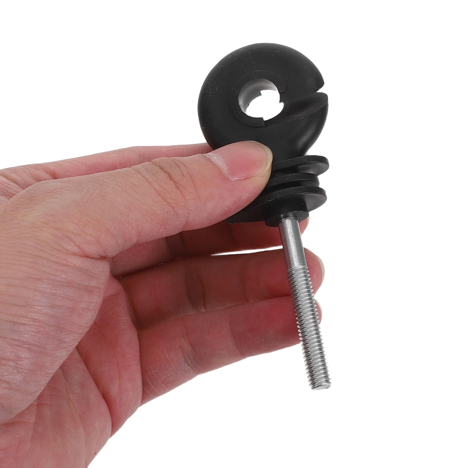 50 unidades de aisladores de valla eléctricos atornillados negros para granjas, ganado de jardín, estacas de poste de jardín, accesorios duraderos para valla agrícola para seguridad ganadera