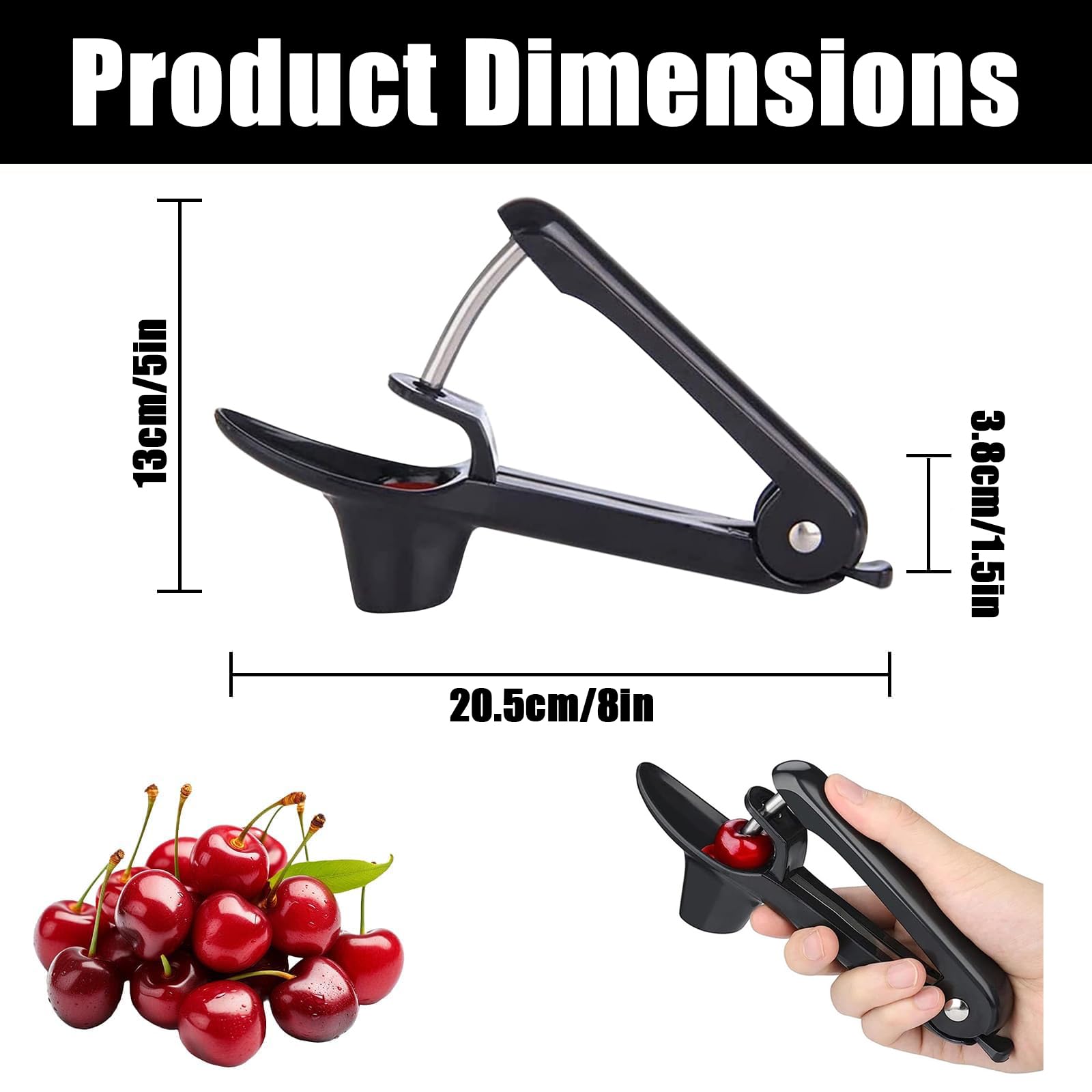 Deshuesador de Cerezas,Deshuesador de Cerezas y Aceitunas Herramienta para Deshuesar Frutas de Acero Inoxidable Quita Huesos Rápido y Limpio Lavavajillas Disponible y Diseño Compacto