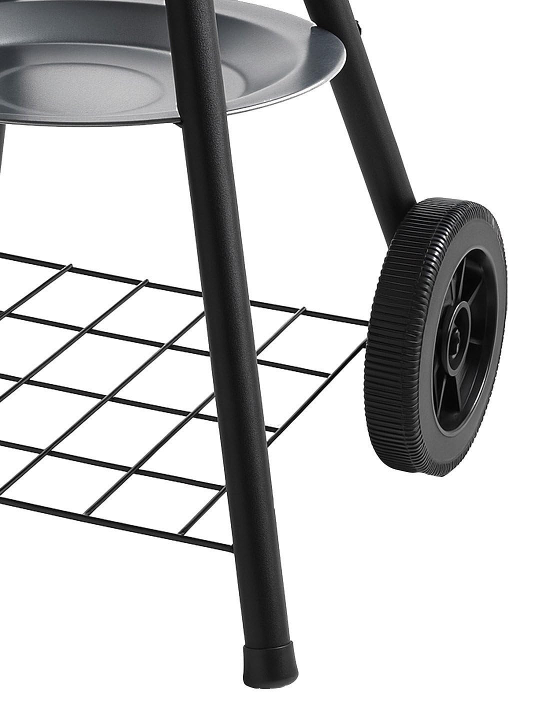 JARDIN202 - Barbacoa de Carbón Portátil Dakota | Parrilla Redonda Estilo Kettle | Exteriores, Jardín y Camping | Parrilla de Ø 45 cm | Negro