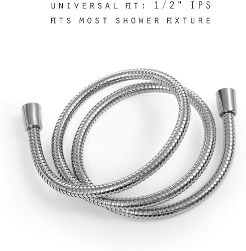 Miniatura 5 de Manguera de ducha de 72 pulgadas, manguera de ducha de mano extra larga de acero inoxidable 304 con accesorio de latón (72 pulgadas, acero