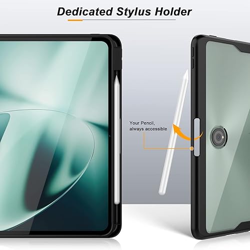 Miniatura 7 de Funda para OnePlus Pad, Delgado Ligero Claro Duro Parte Posterior + TPU Bumper A Prueba De Golpes Tablet Cubierta Trasera Para OnePlus Pad - Negro