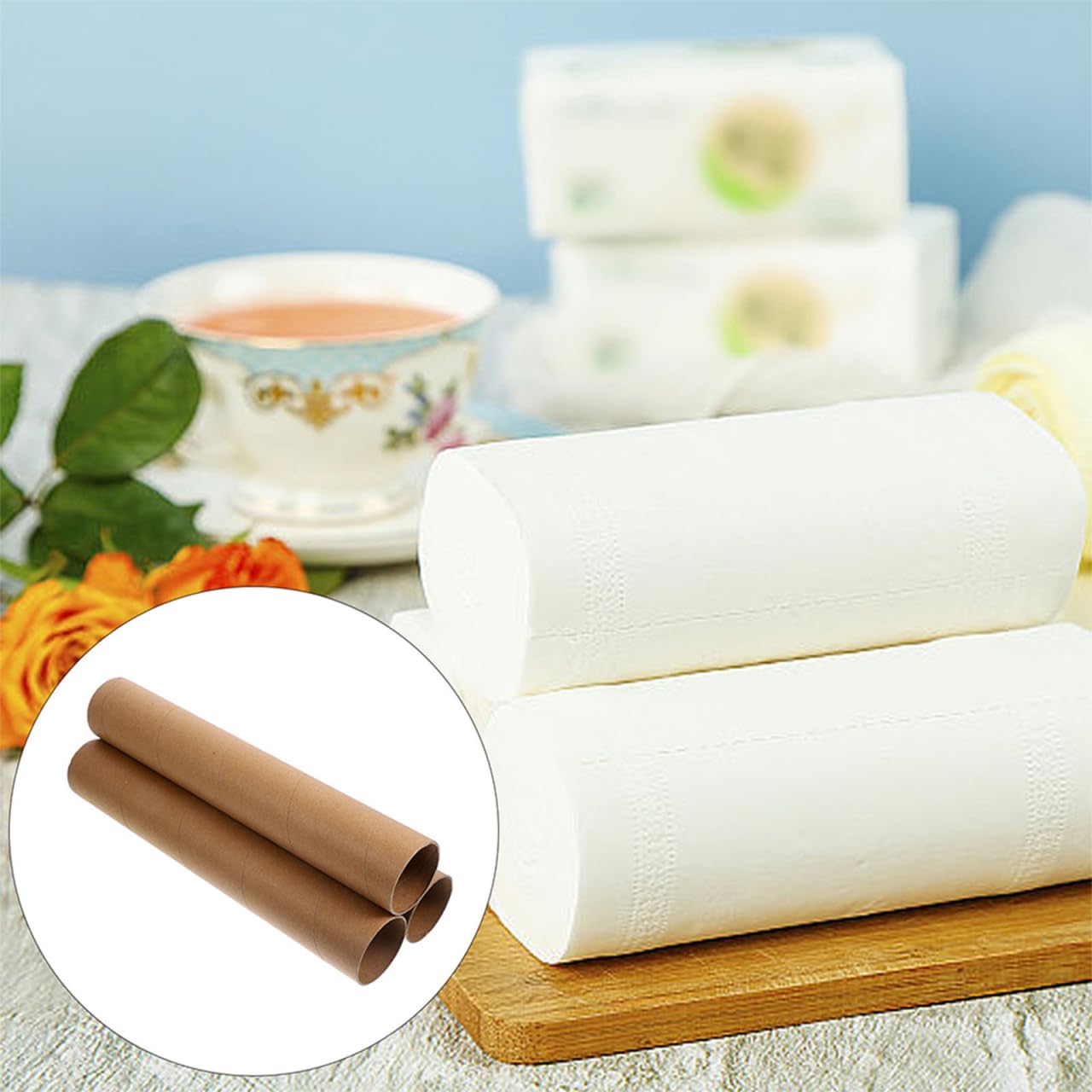 Lurrose 6 tubos de papel marrón para proyectos de bricolaje, rollos de papel para manualidades y actividades artísticas, tubos de cartón para álbumes de recortes y diseños creativos