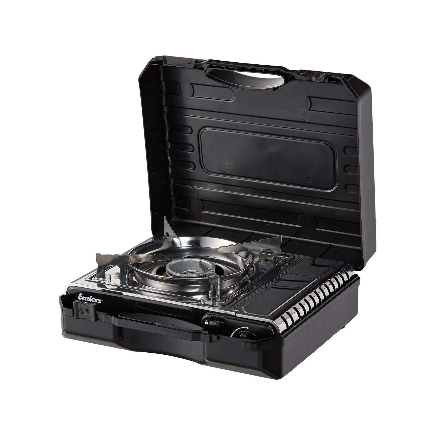 Enders® Campingkocher MAVERIQ® Z, stufenlos regulierbar, Piezozündung, Zündsicherung, Überhitzungsschutz, leistungsstarker Brenner 2,2 kW, inkl. Tragekoffer, kompatibel mit Ventil-Gaskartusche #1887