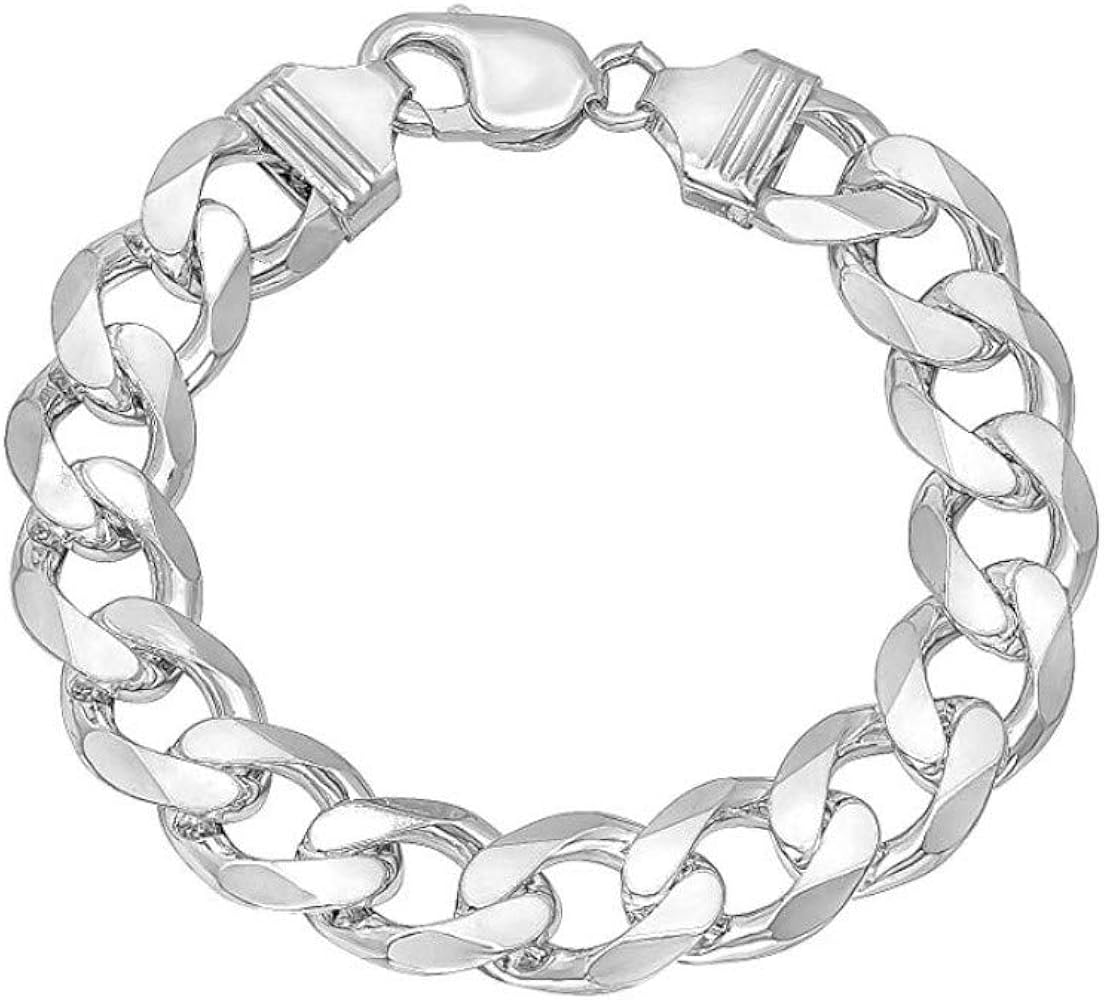 Verona Jewelers スターリングシルバー 7mm ヘリンボーン フラット スネーク マジックチェーン - スターリングシルバー フラットネ