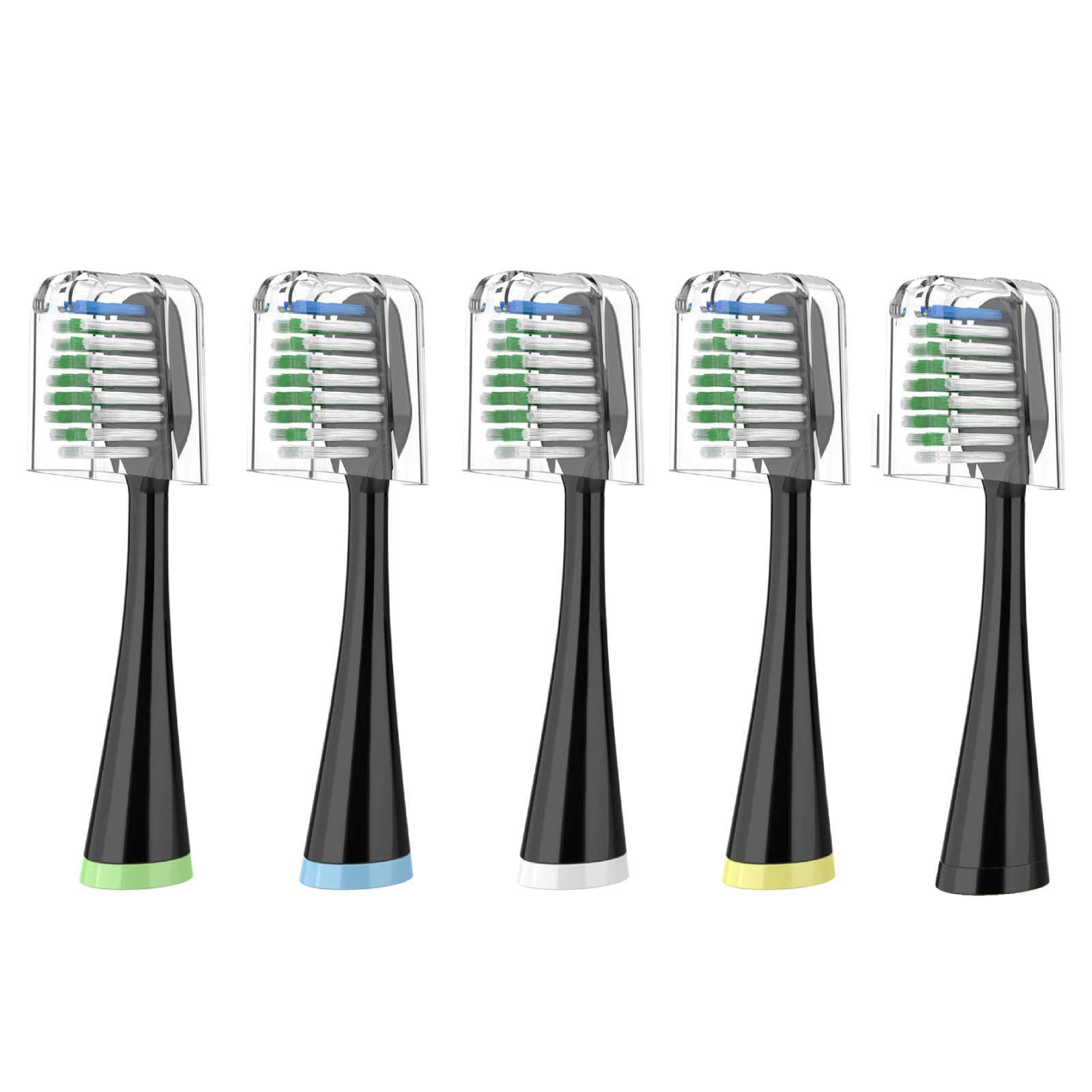 Replacement Toothbrush Heads for Waterpik Complete Care 5 0 9 0 CC-01 WP-862 with Covers 5 Count Black