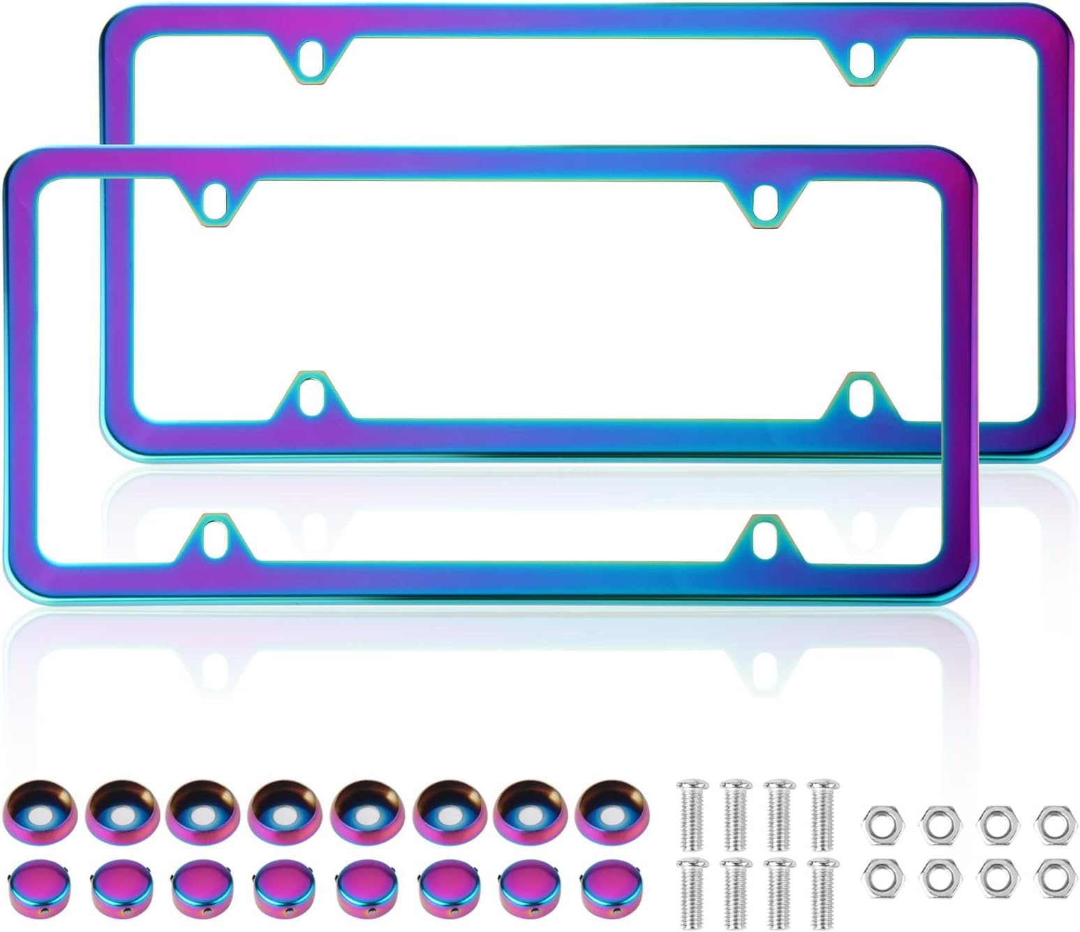 Matte Black License Plate Frames, TUINCYN Universal