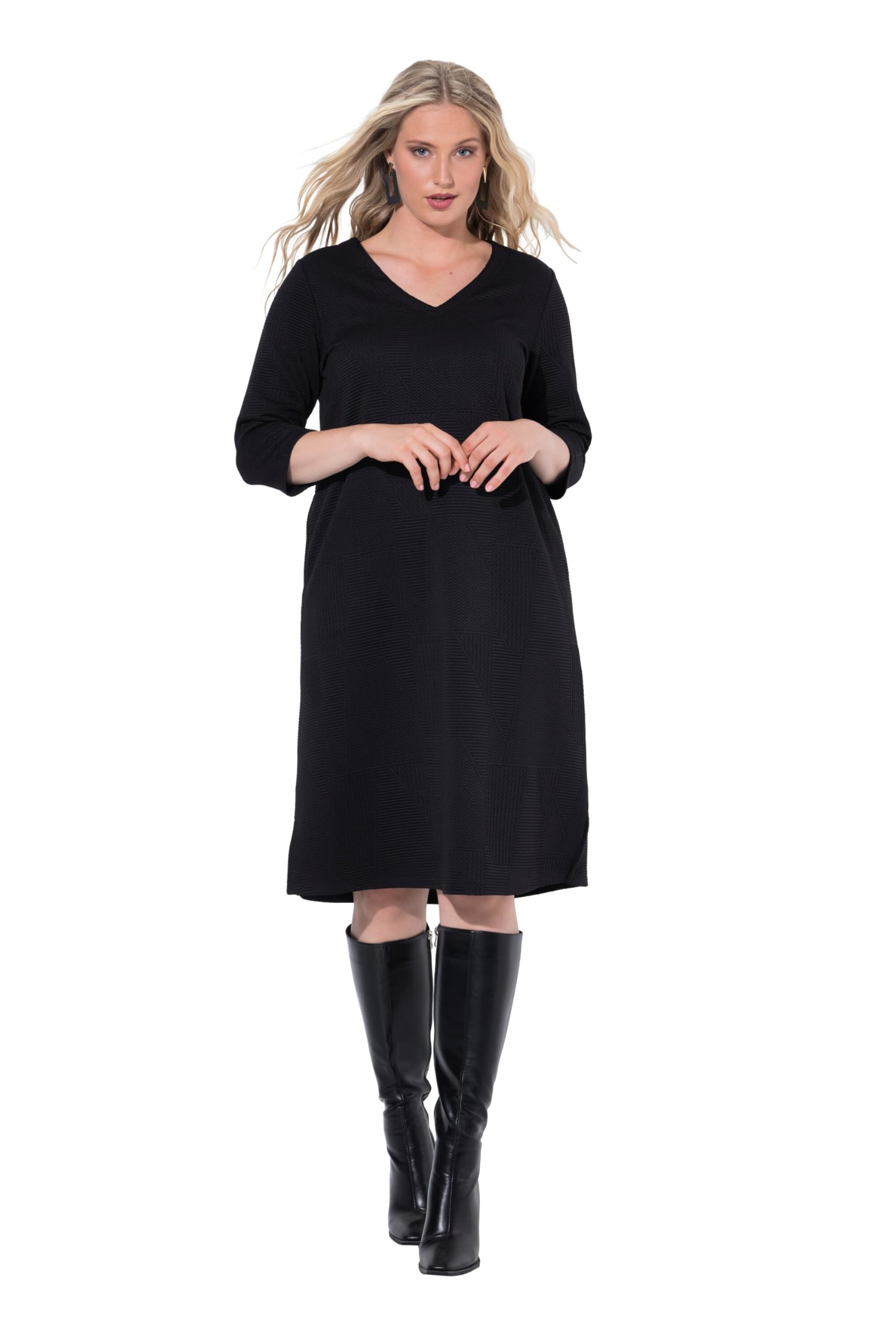 Ulla Popken Sweatkleid, Strukturware Abiti Donna