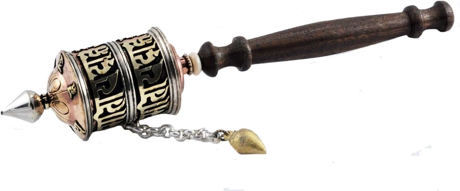 Tibetan Buddhist Om Mani Padme Hung Handmade Copper Prayer Wheel