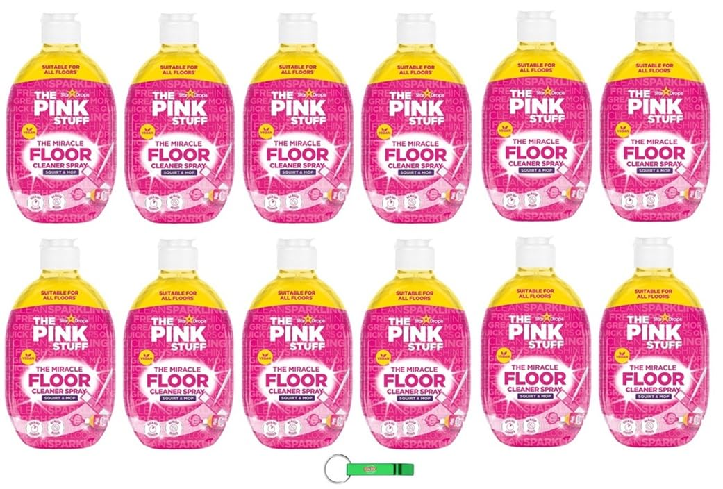 The Pink Stuff - Limpiador de suelos en espray, 12 unidades, con fórmula de secado rápido, no requiere agua, 750 ml + llavero Beni Culinari gratuito