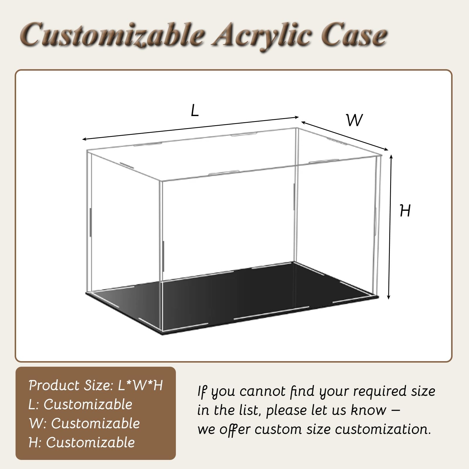 vetrina vetrinetta Vetrina In Acrilico Trasparente, Vetrina Addensata Resistente Ai Raggi UV, Cubo Espositivo In Acrilico Personalizzabile Per Action Figure/ Modelli(60X30X55cm/24x12x22in)