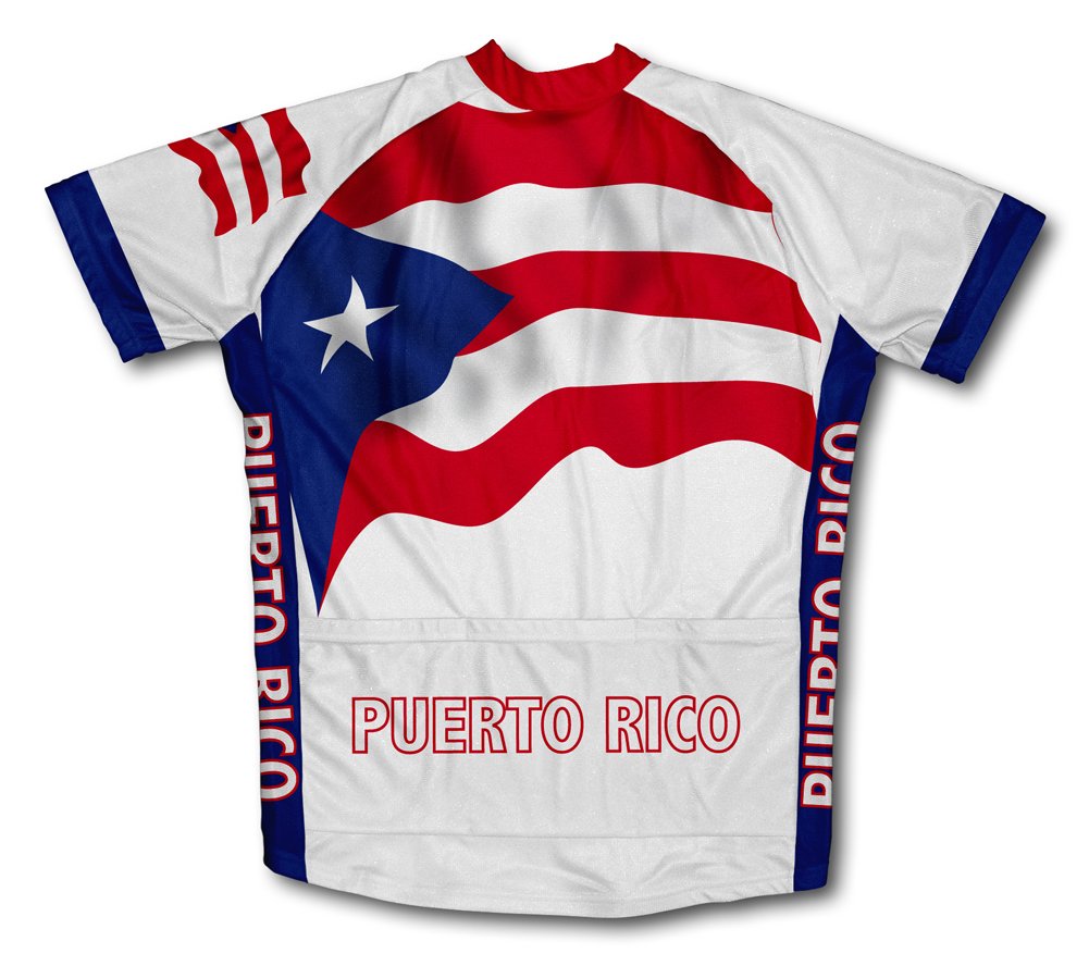 Puerto Rico Flag Short Sleeve Cycling Jersey for Women - Size 2XL
