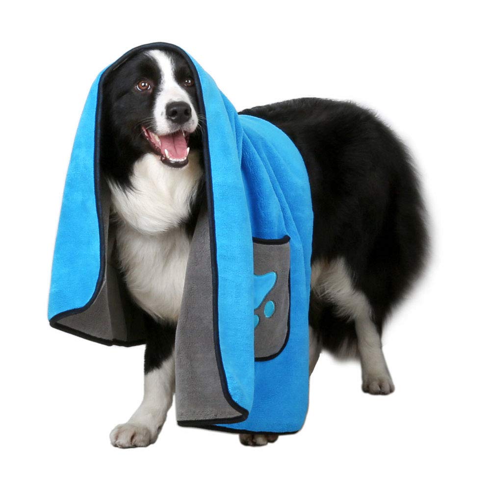 Manteau de Séchage pour Chien, Serviette de Chien, Absorbant à de Microfibre, Cadeau Peignoir pour Chien Serviettes de Bain