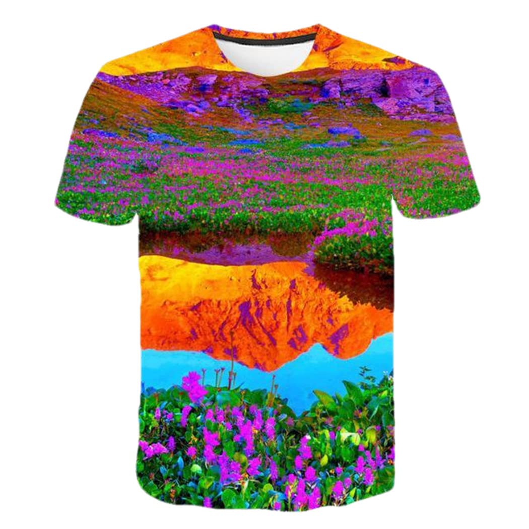 T-shirt tulipe rose 3D Haitpant l'excellence de l'impression florale décontractée
