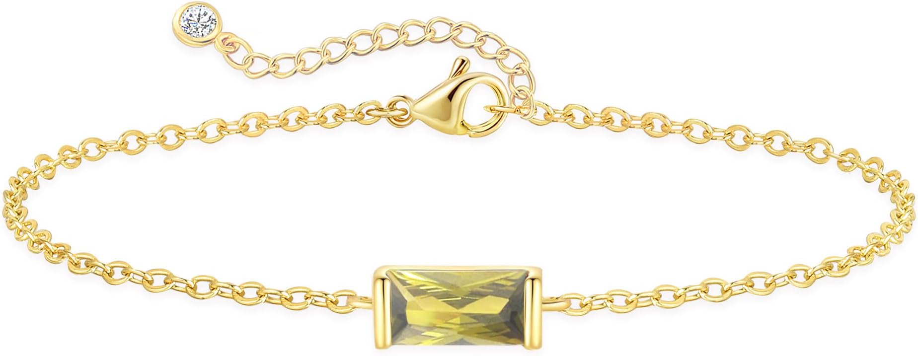 FUNEIA Birthstone Gold Bracelets for Women Non Tarnish Trendy Dainty 14K Gold Plated Bracelet Stack Stackable Blue Green May Emerald Friendship Bracelets Jewelry Gifts for Mom Best Friend