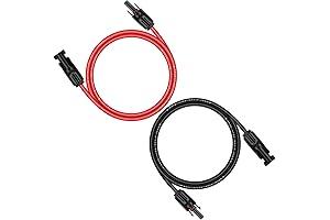 iGreely MC4 10AWG 6Feet Black & Red Solar Extension Cable with Connectors
