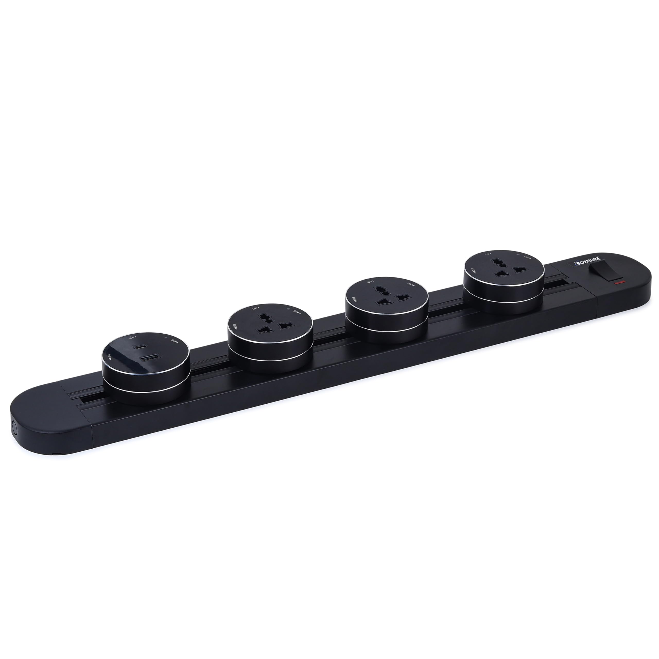 Sliding Power Track Sockets Channel with Universal Power Sockets, USB-A USB-C Charging Ports, Twist On/Off Design- Smart Space-Saving Extension Board-image-31