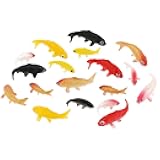 Xthrotsenk 20pcs Mini Fish, Fake Koi Fish Cute Miniature Fake Fish, Mini Goldfish Figurines, Mix Colorful Koi Fish, Tiny Carps Tank Supplies, Fairy Garden Ornament Decoration Plastic Animals Tiny