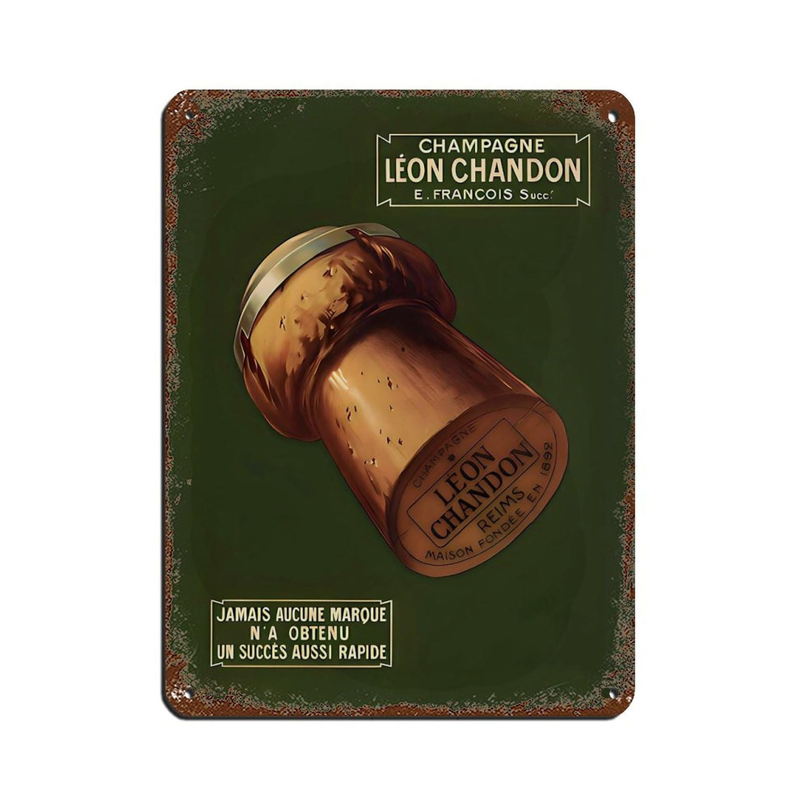 Champagne Advertisement Retro Poster Metal Tin Sign Chic Art Retro Iron Painting Bar People Cave Cafe Family Garage Poster Wall Decoration 12x16inch(30x40cm)
