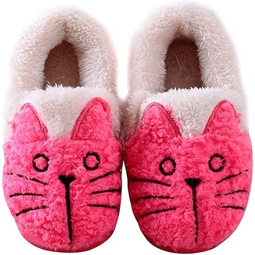 GaraTia Women/Kids Family Cute Cat Warm House Slippers Booties