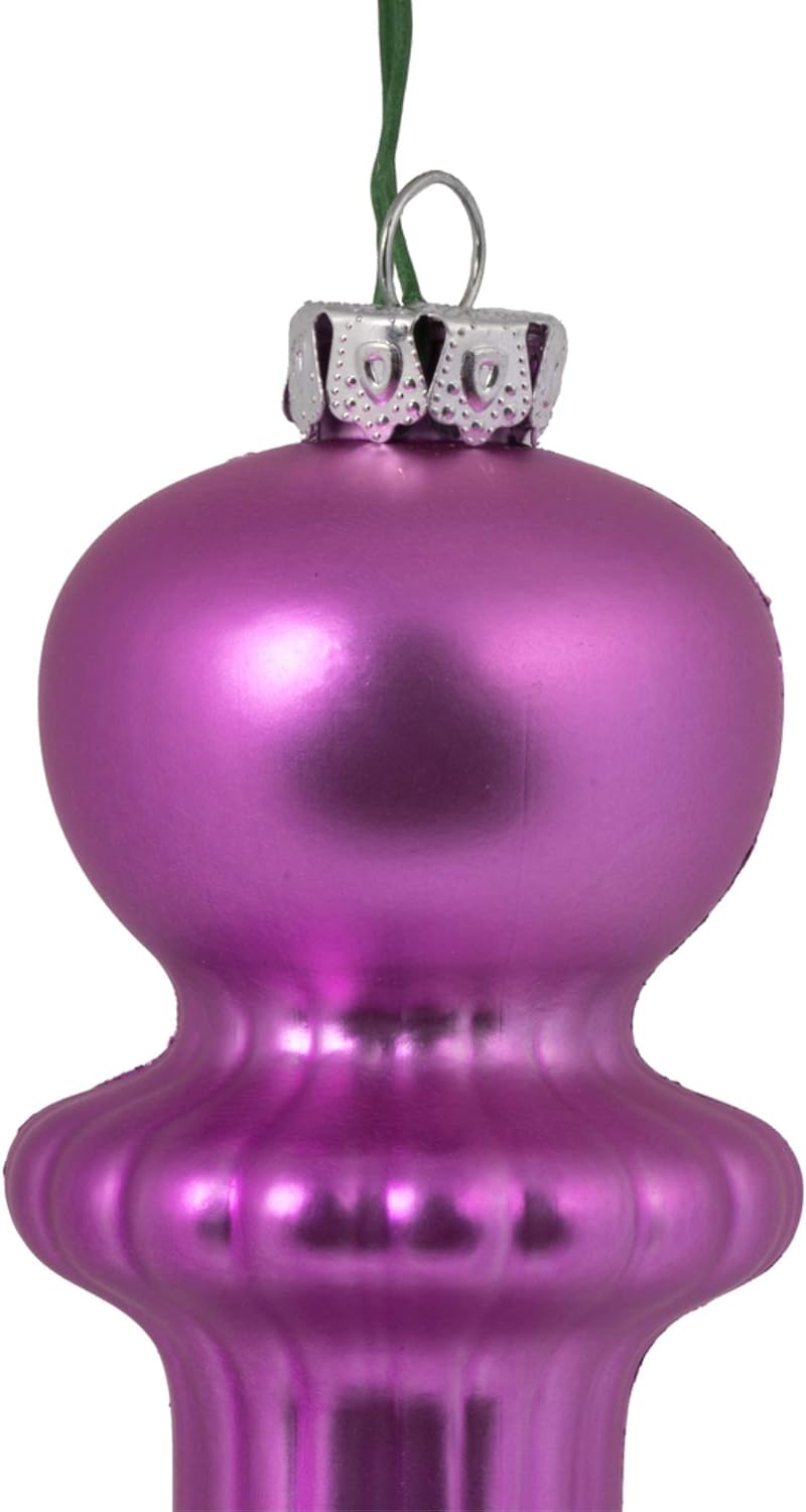 Vickerman 14" Orchid Matte Finial Drop Christmas Ornament UV Treated with Drilled and Wired Cap, 2 per Bag