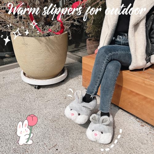 Caramella Bubble Classic Bunny Slippers for Women Funny Animal Novelty Slippers for Adults Cute Plush Rabbit Bedroom Slippers3