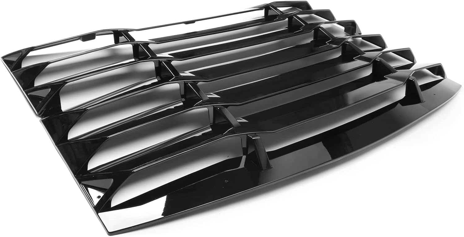 IKON MOTORSPORTS Rear Window Louver Compatible with 2011-2023 Dodge Charger, IKON Style Gloss Black Rear Vent Cover Windshield 2PCS, 2012 2013 2014 2015 2016 2017